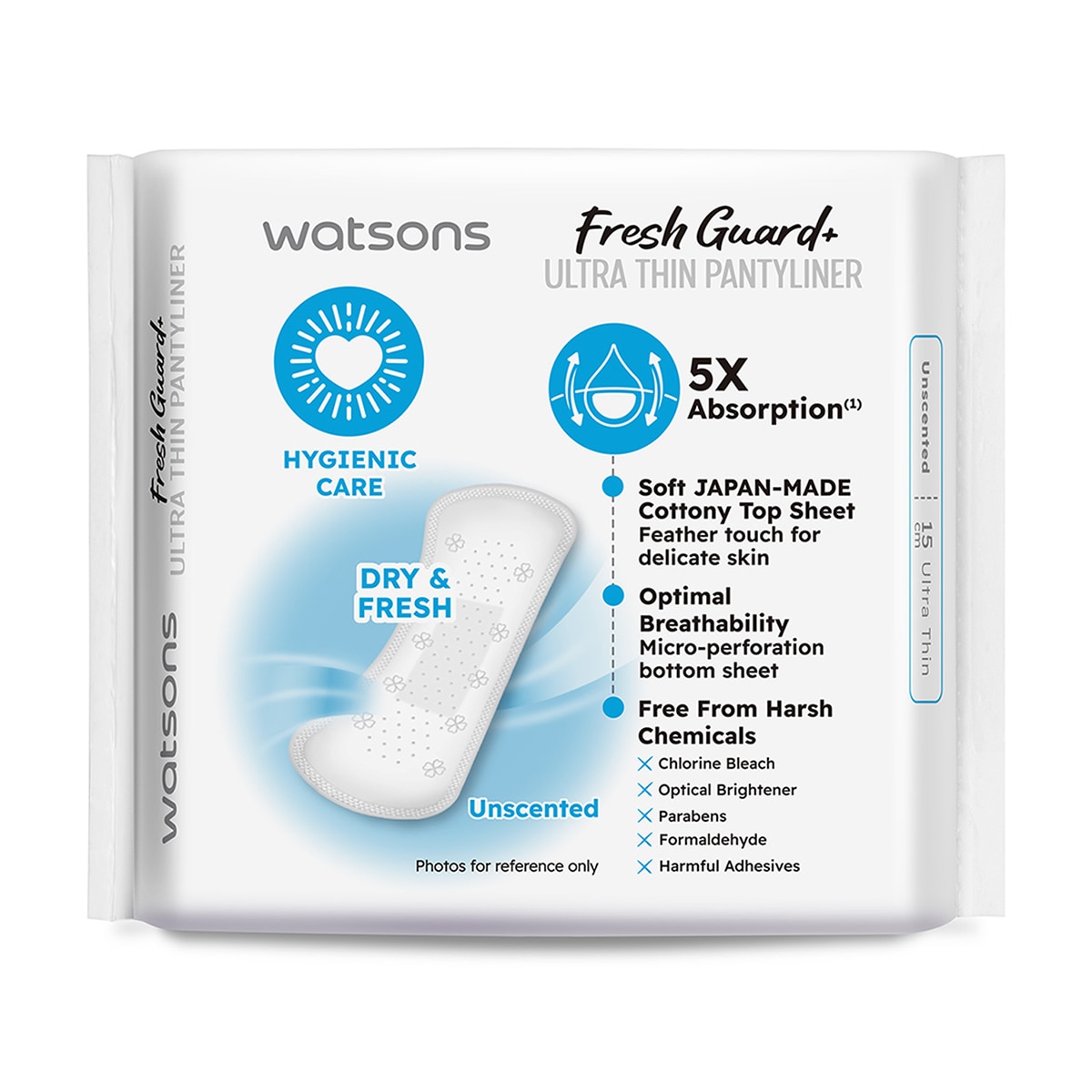  WATSONS WATSONS Watsons Fresh+ Ultra İnce Kokusuz Günlük Ped 10'lu  1 of 2 