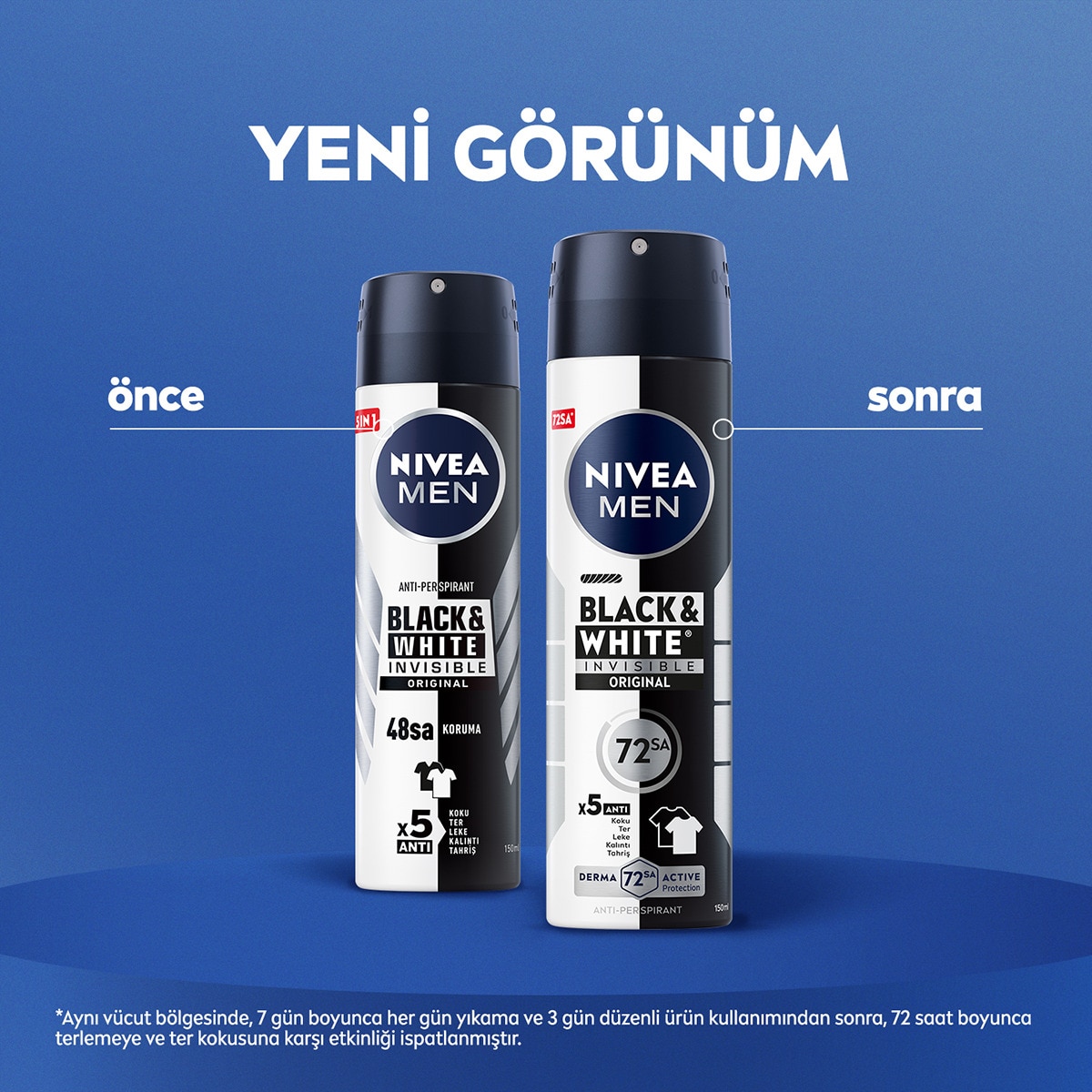  NIVEA DEO NIVEA DEO Nivea Men Erkek Sprey Deodorant Black&White Invisible Original 150 ml  1 of 7 