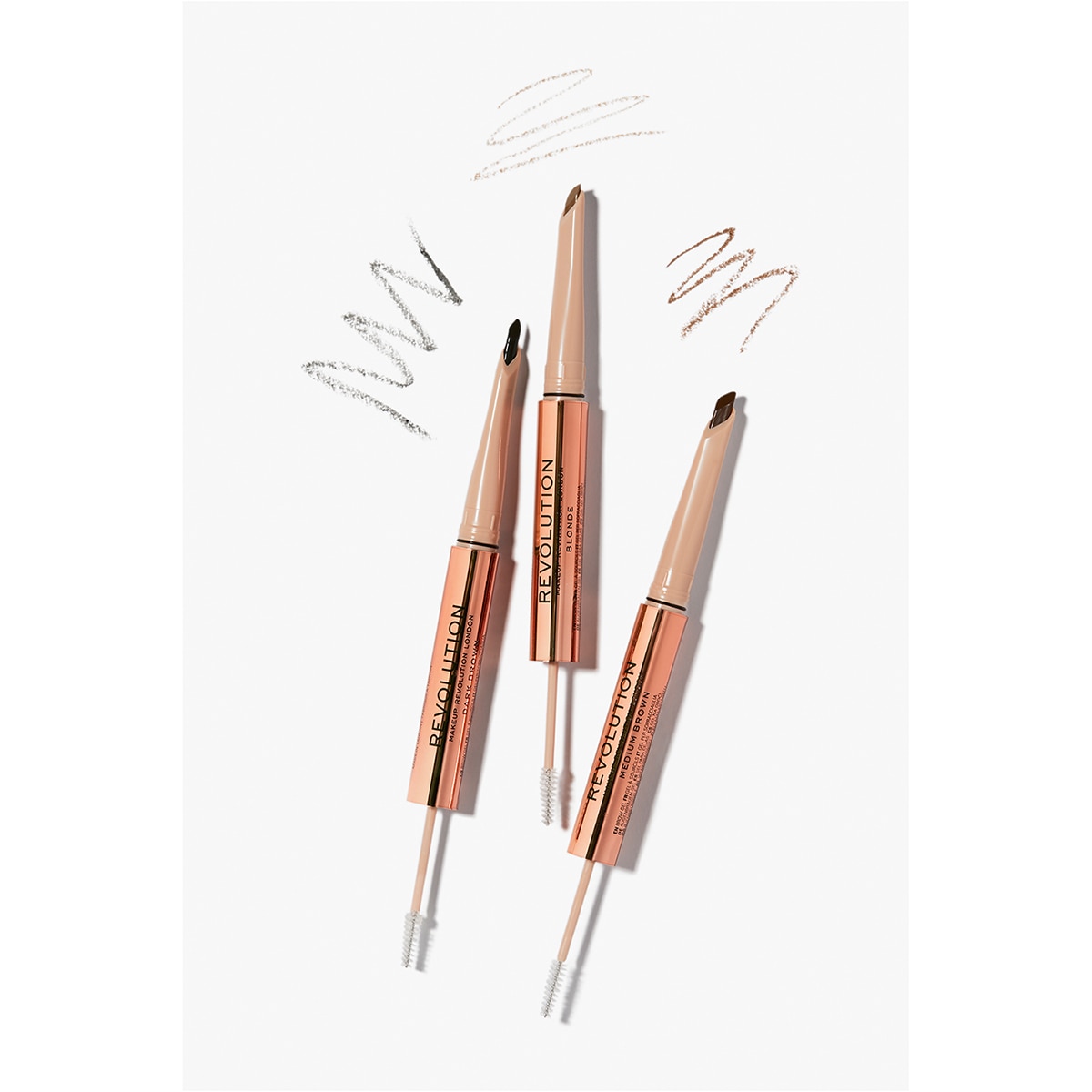  REVOLUTION REVOLUTION Revolution Fluffy Brow Duo Kaş Kalemi ve Kaş Maskarası Medium Brown  1 of 11 