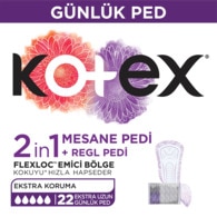 Kotex KOTEX 2IN1 EKSTRA UZUN GÜNLÜK PED 22AD
