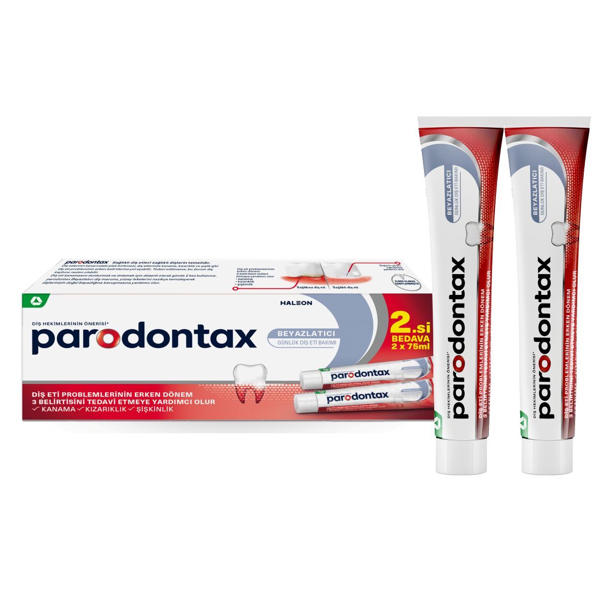 PARODONTAX PARODONTAX Parodontax Beyazlatıcı Diş Macunu 75 ml 1+1 1 of 1