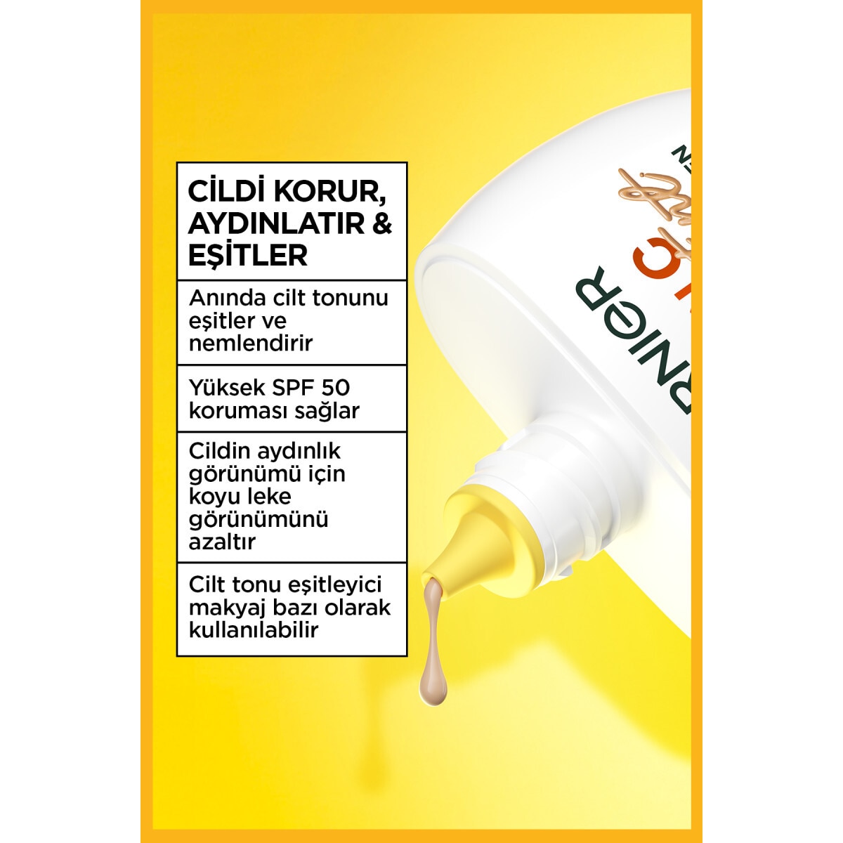 GARNIER GARNIER Garnier C Vitamini Wonder Tint 3 Etki 1 Arada Renkli Nemlendirici Açık Ton SPF50 Vegan Light 40 ml 1 of 10