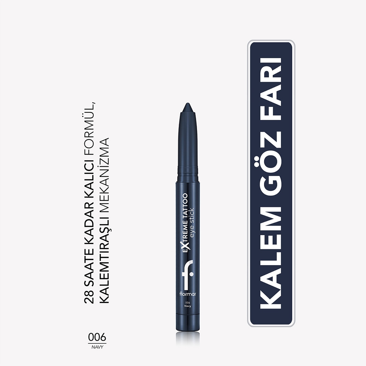 FLORMAR FLORMAR Flormar Extreme Tattoo Yüksek Pigmentli Jel Göz Kalemi No: 006 Navy 1 of 8