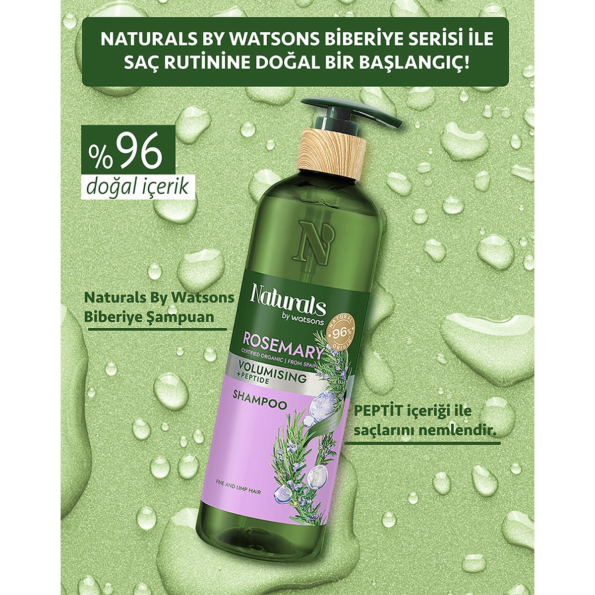 NATURALS BY WATSONS NATURALS BY WATSONS Naturals By Watsons Rosemary Şampuan 490 ml 1 of 3
