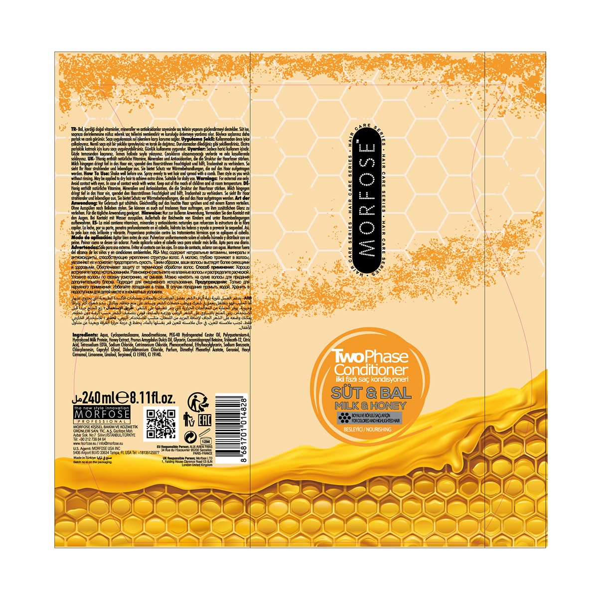 MORFOSE MORFOSE Morfose Çift Fazli Sıvı Saç Krem Süt Bal 240 ml 1 of 5