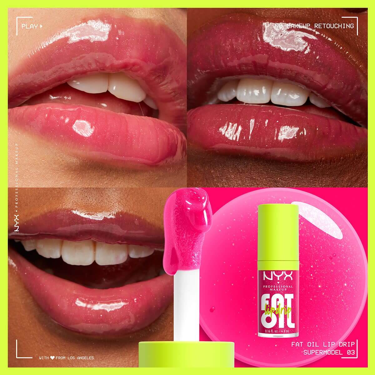  NYX NYX Nyx Professional Makeup Fat Oil Lip Drip Parlatıcı Dudak Yağı Supermodel  1 of 7 