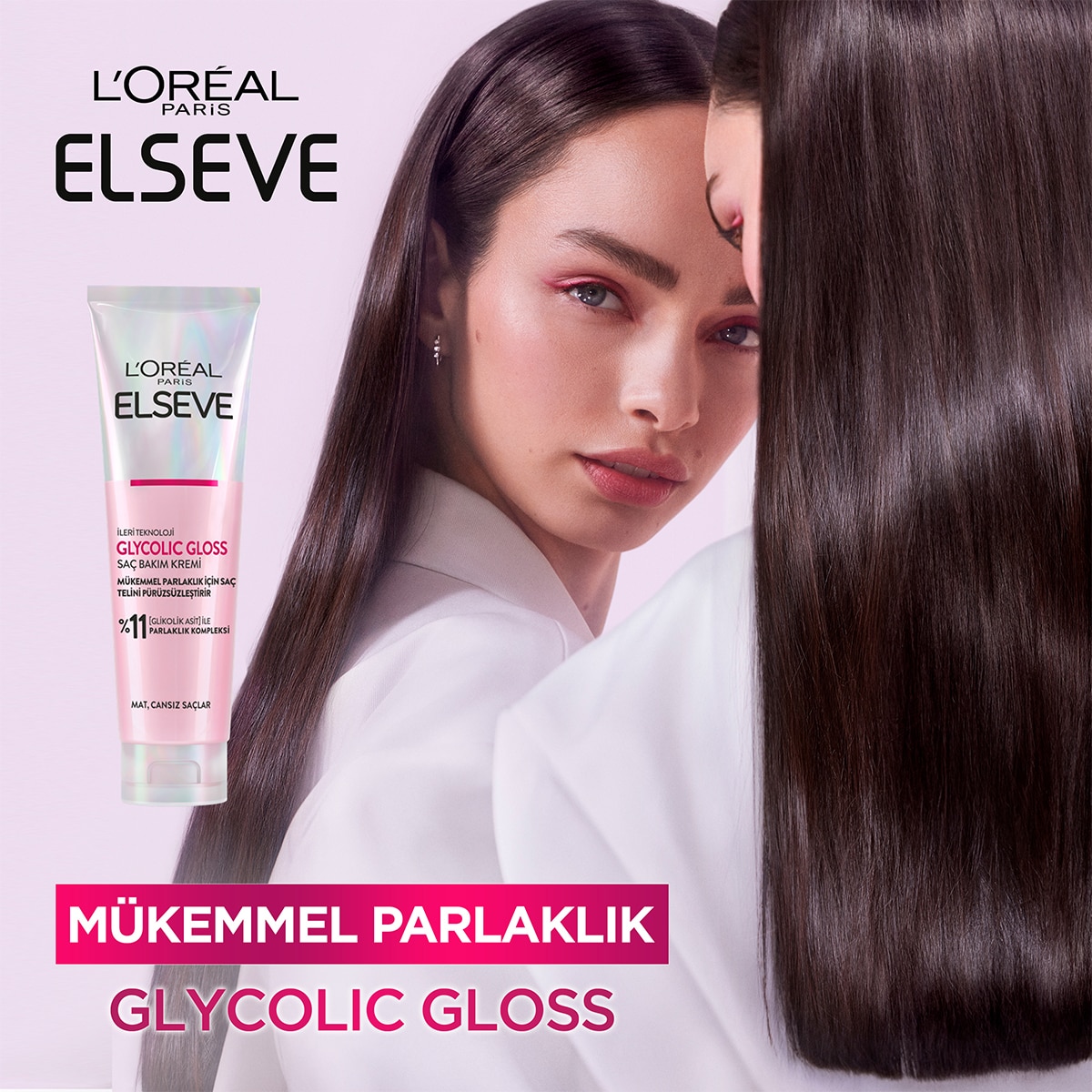  ELSEVE ELSEVE L'Oreal Paris Elseve Glycolic Gloss Mükemmel Parlaklık için Pürüzsüzleştirici Saç Kremi 150 ml  1 of 6 
