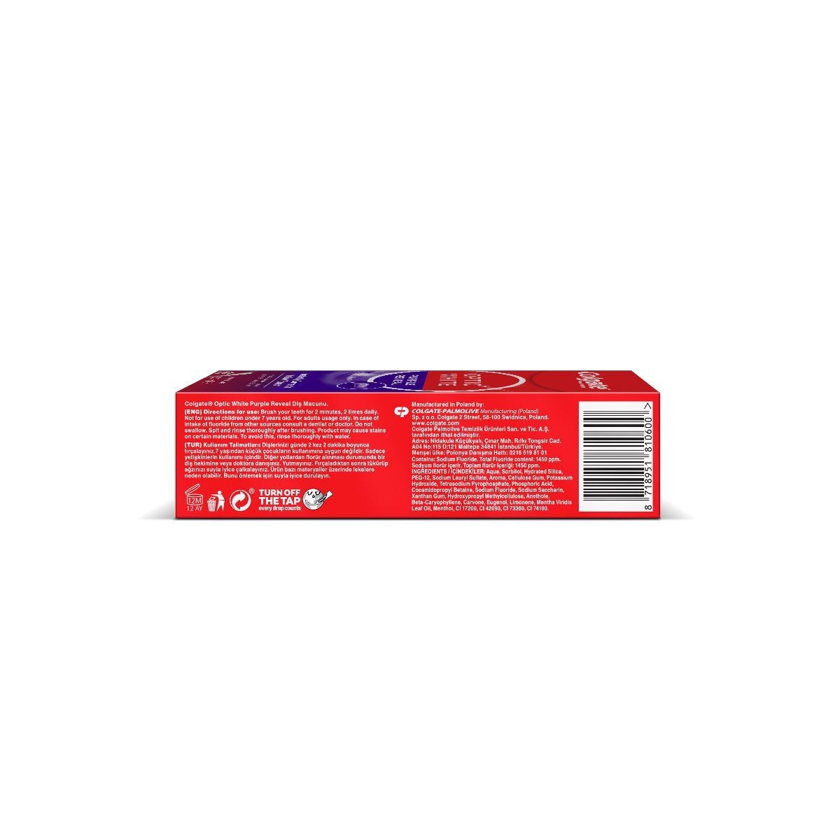 COLGATE COLGATE Colgate Optic White Purple Diş Macunu 50 ml 1 of 5