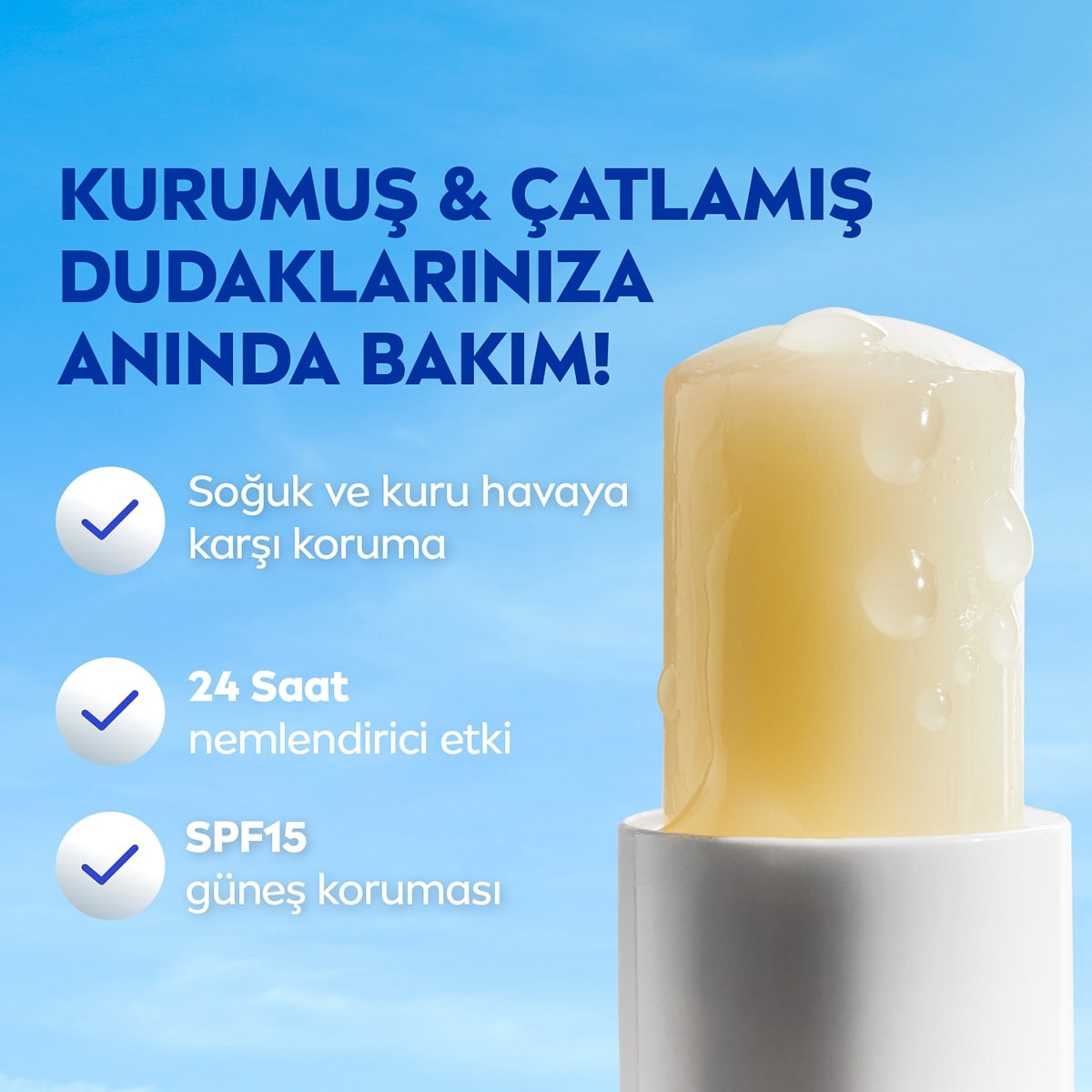  NIVEA LIP CARE NIVEA LIP CARE Nivea Dudak Bakım Kremi Med Repair 4,8 g 24 Saat Nem SPF15  1 of 6 