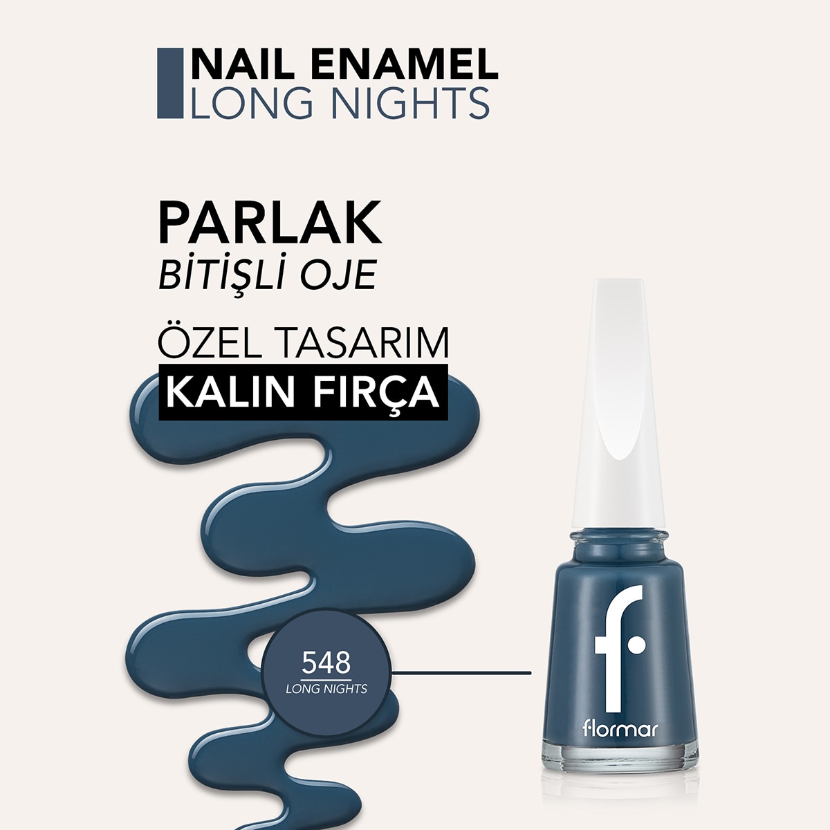  FLORMAR FLORMAR Flormar Nail Enamel Yoğun Pigmentli Parlak Oje No: 548  1 of 5 