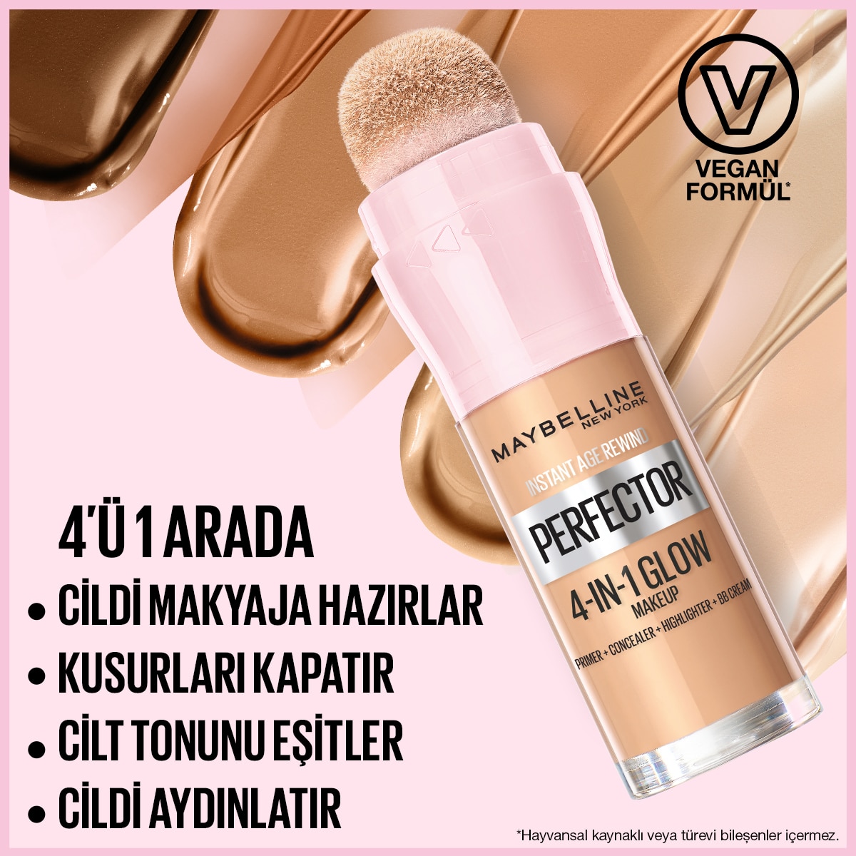  MAYBELLINE EXC. MAYBELLINE Maybelline New York Instant Perfector Glow 4 Etki 1 Arada Fondöten 01 Light  1 of 7 