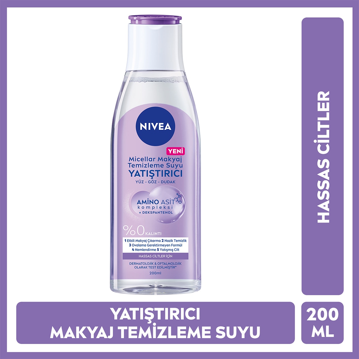NIVEA VISAGE NIVEA VISAGE Nivea Micellar Makyaj Temizleme Suyu Hassas Ciltler 200 ml 1 of 7