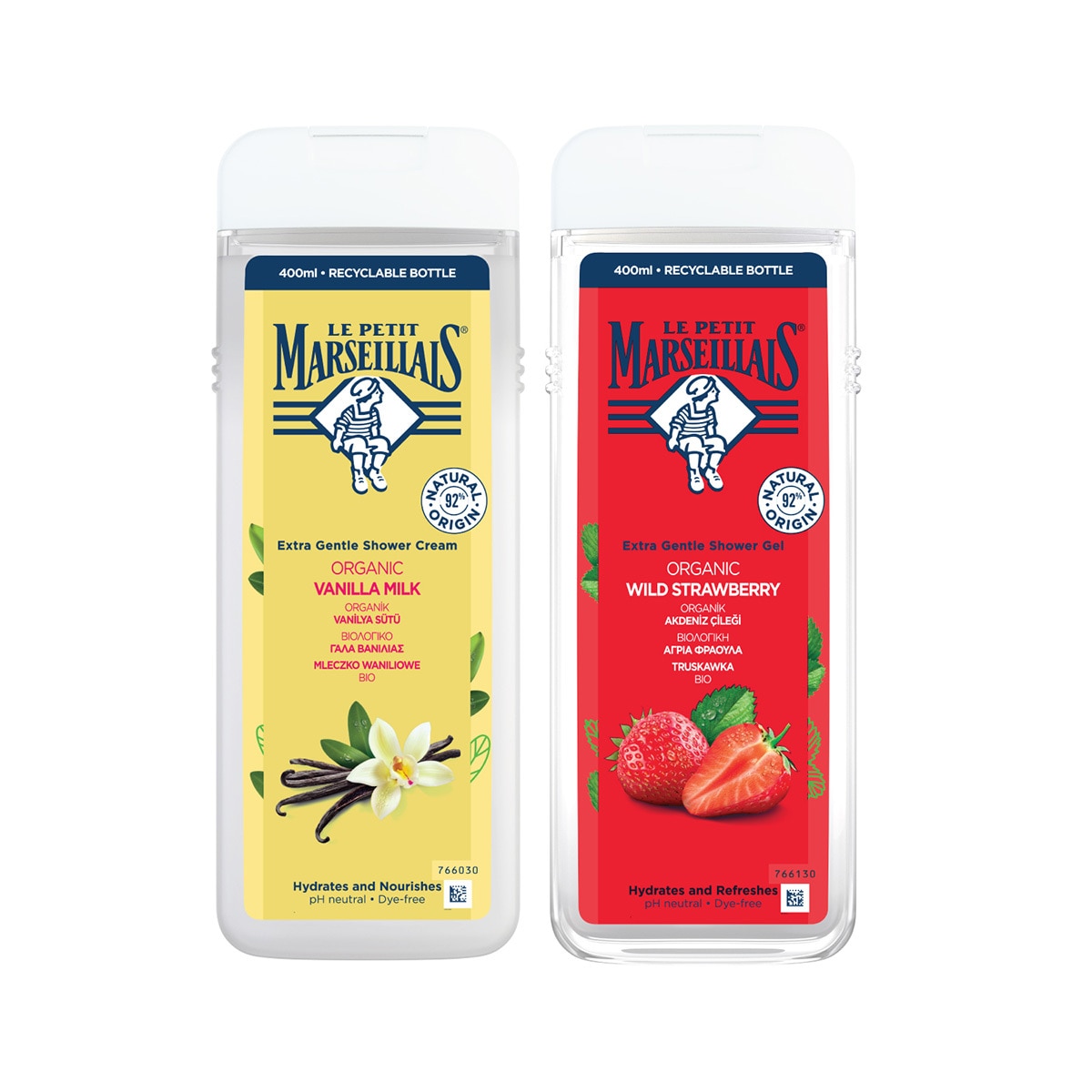  undefined LE PETIT MARSEILLIAS EXC LE PETIT M. DUŞ JELİ VANİLYA  400ML + ÇİLEK 400ML  1 of 1 