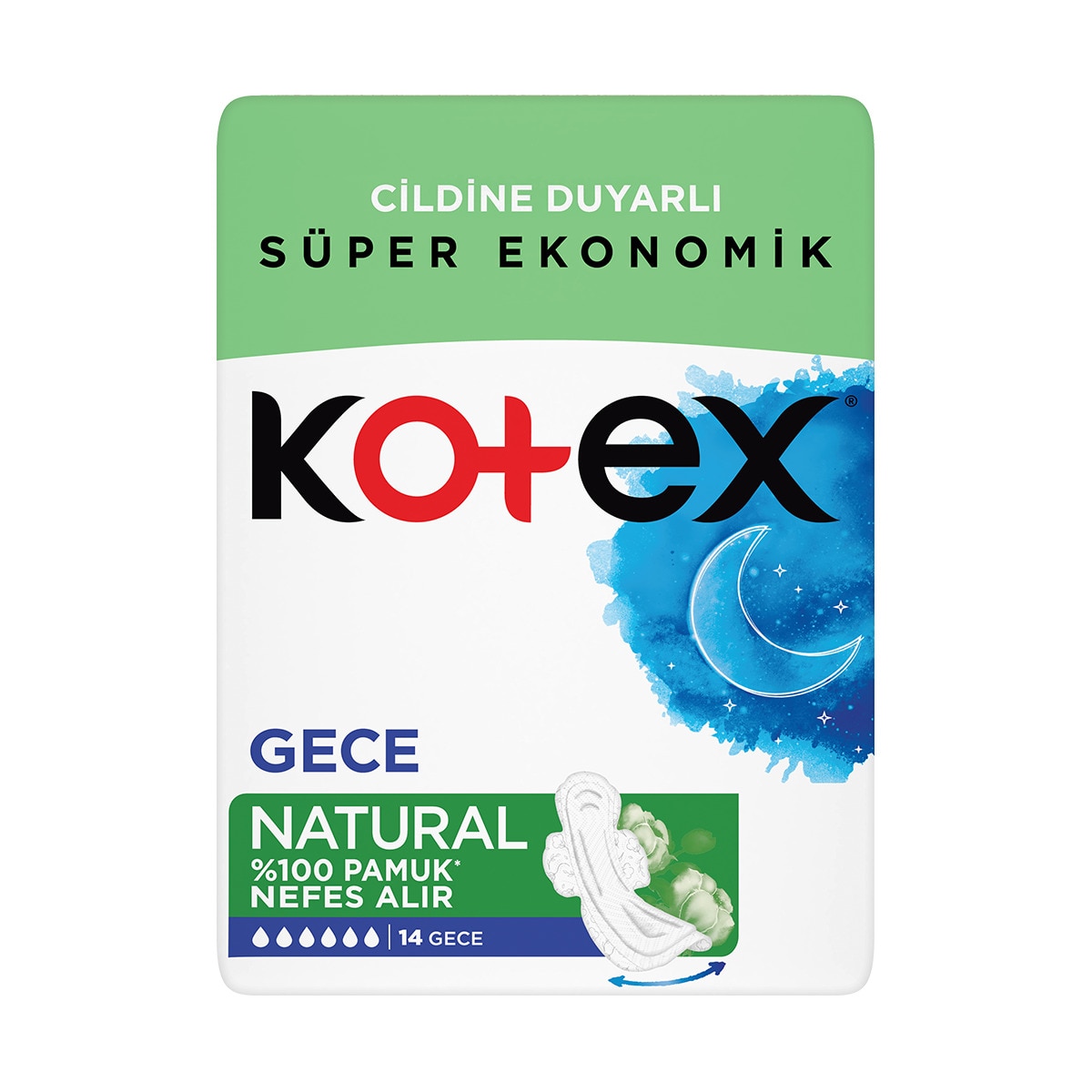  KOTEX KOTEX Kotex Natural Ultra Quadro Gece 14  1 of 1 Kotex Natural Ultra Quadro Gece 14