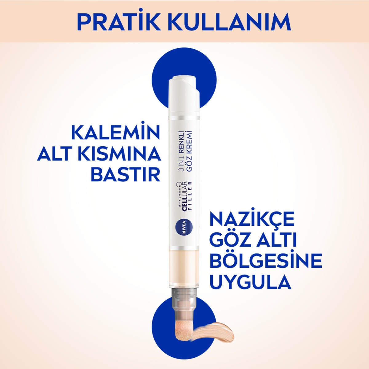 undefined NIVEA VISAGE EXC. Nivea Koyu Halka Görünümü Kapatıcı Göz Bakım Kremi Hyaluron Cellular Filler 15 ml Orta Ton 1 of 7