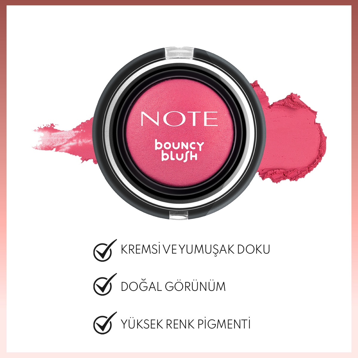  NOTE NOTE Note Bouncy Yumuşak Kremsi Allık 01 Paradise  1 of 5 