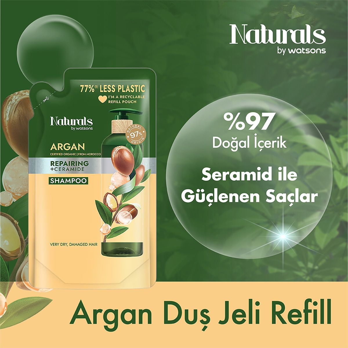 NATURALS BY WATSONS NATURALS BY WATSONS Naturals By Watsons Argan Duş Jeli Refill 450 ml 1 of 3