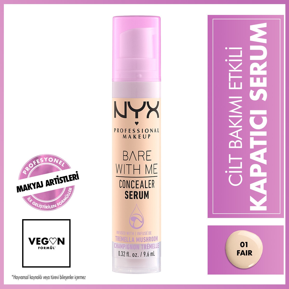 NYX NYX Nyx Professional Makeup Bare With Me Kapatıcı Serum 01 Fair 1 of 1 Nyx Professional Makeup Bare With Me Kapatıcı Serum 01 Fair