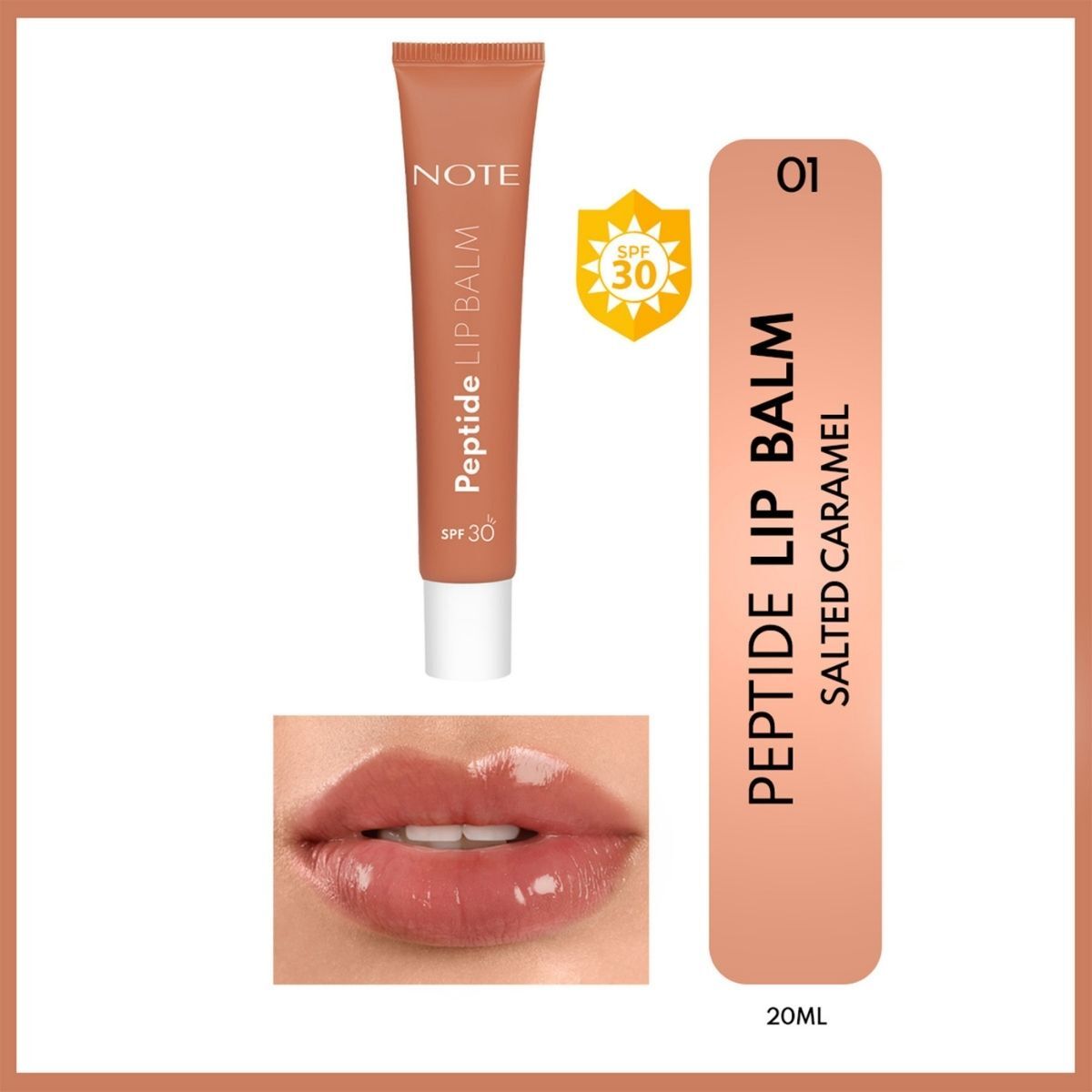 NOTE NOTE Note Peptide Glow SPF 30 Nemlendirici ve Parlatıcı Renkli Dudak Balmı Caramel 01 1 of 4