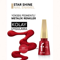  FLORMAR FLORMAR Flormar Star Shine Yoğun Pigmentli Metalik Oje No: 47 Burgundy Gleam  1 of 5 
