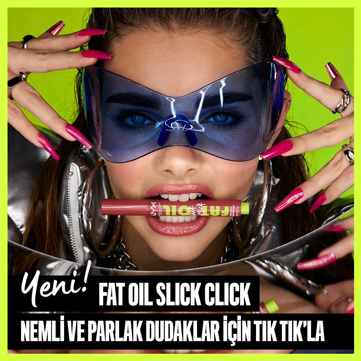  NYX NYX Nyx Professional Makeup Fat Oil Slick Click Parlatıcı Dudak Balmı 04 Going Viral  1 of 8 