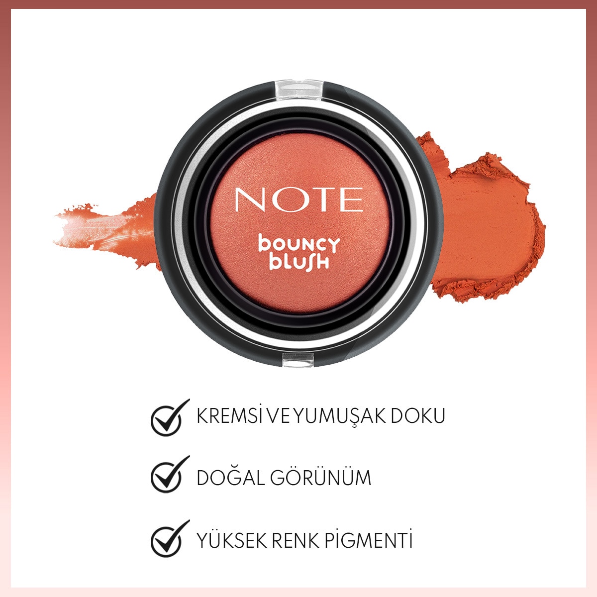  NOTE NOTE Note Bouncy Yumuşak Kremsi Allık 03 Coral Bliss  1 of 5 
