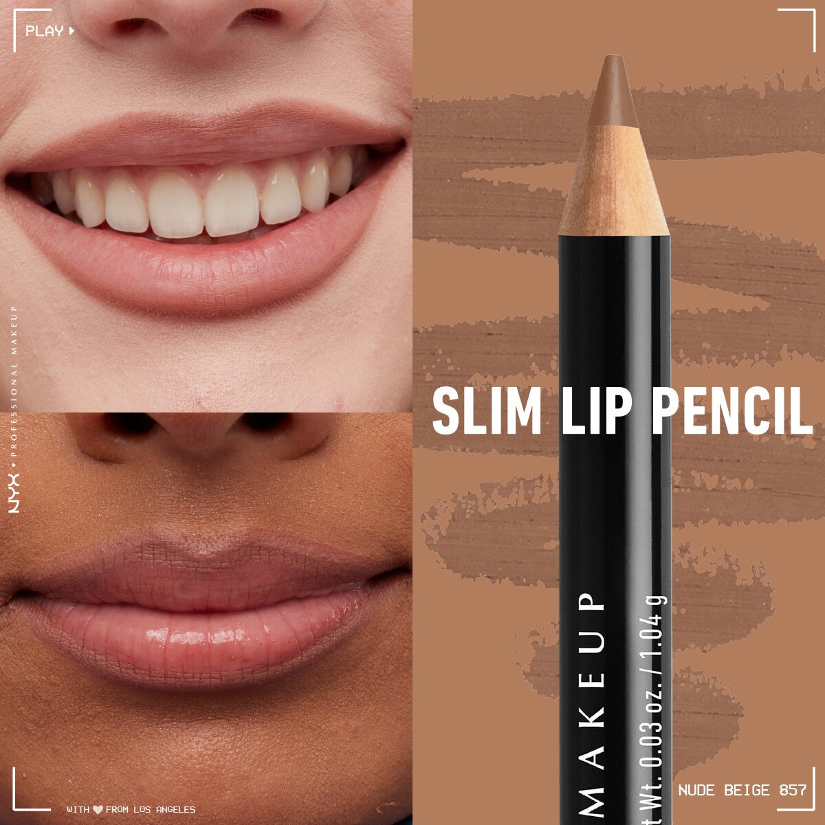 NYX NYX Nyx Professional Makeup Slim Lip Kalem Nude Beige 1 of 6