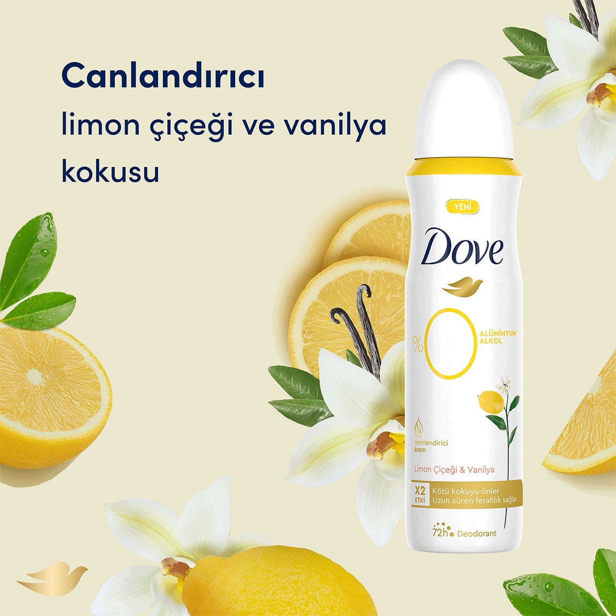 DOVE DOVE Dove Kadın Deodorant %0 Alüminyum Limon Çiçeği & Vanilya 150 ml 1 of 7
