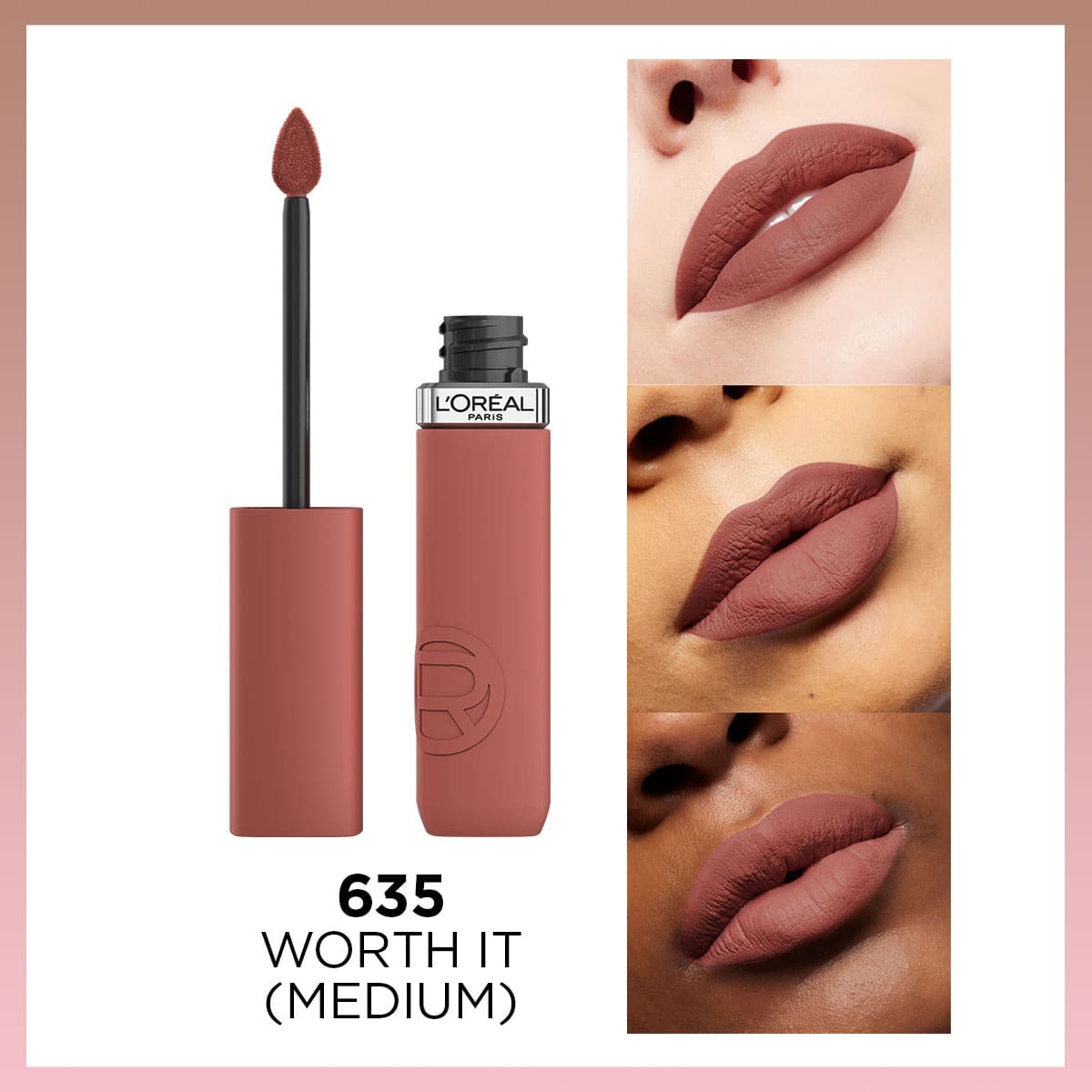  LOREAL PARIS LOREAL PARIS L'Oreal Paris Infaillible Matte Resistance Likit Mat Ruj 635 Worth It (Medium)  1 of 9 