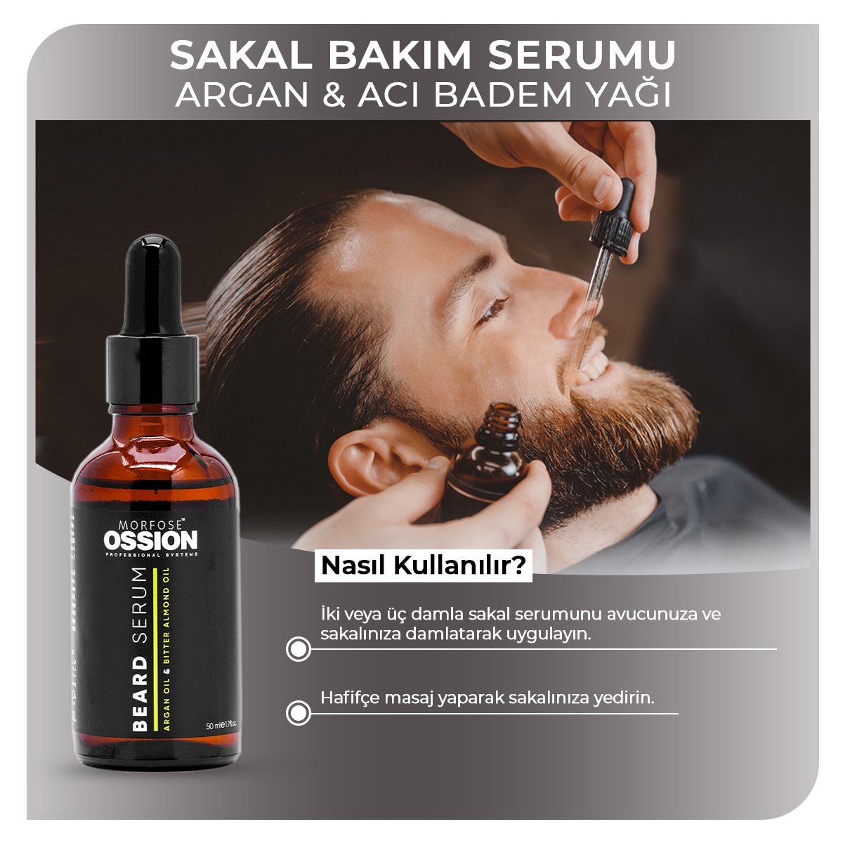  MORFOSE EXC. MORFOSE Morfose Ossion Premium Barber Line Sakal Serumu 50 ml  1 of 6 