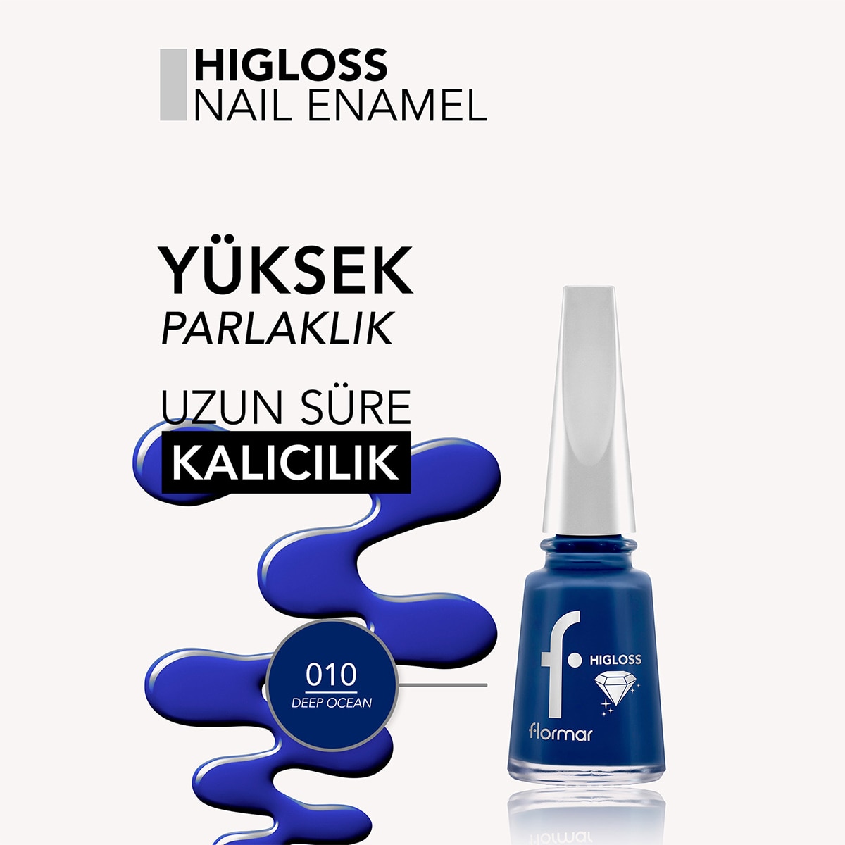 FLORMAR FLORMAR Flormar Higloss Oje Ne-010 Deep Ocean 1 of 5