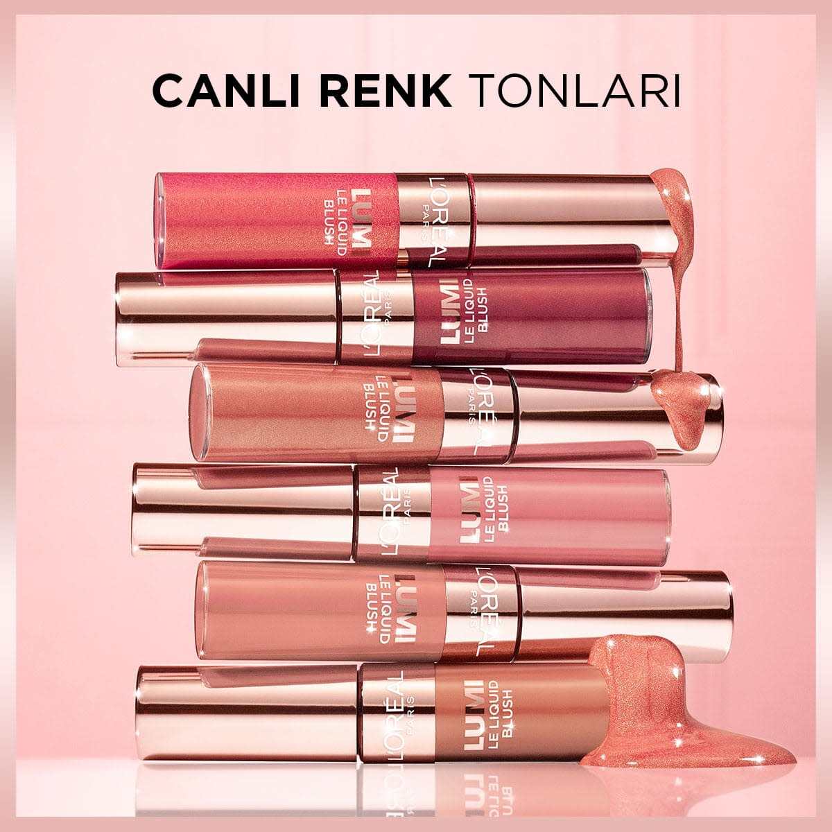  LOREAL PARIS LOREAL PARIS L'Oreal Paris Lumi Blush Yoğun Pigmentli ve Işıltılı Likit Allık Glowy Gold Pink  1 of 9 