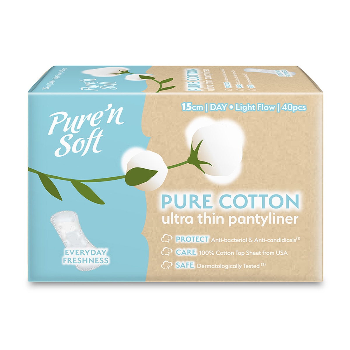  PURE'N SOFT PURE'N SOFT Pure'n Soft Cotton Ultra İnce Günlük Ped Kokusuz 40'lı  Pure'n Soft Cotton Ultra İnce Günlük Ped Kokusuz 40'lı
