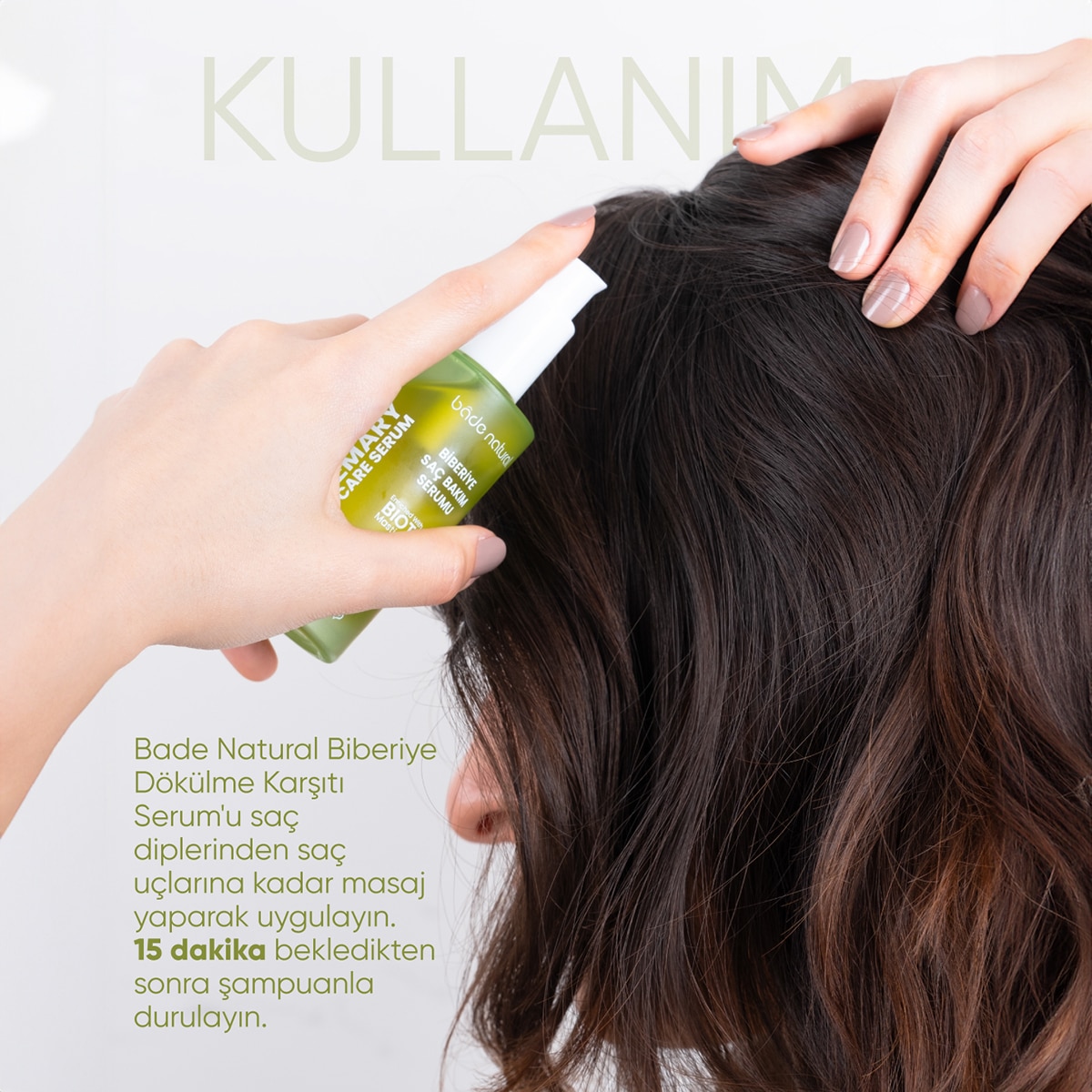  BADE NATURAL BADE NATURAL Bade Natural Saç Serumu Biberiye Dökülme Karşıtı 50 ml  1 of 7 