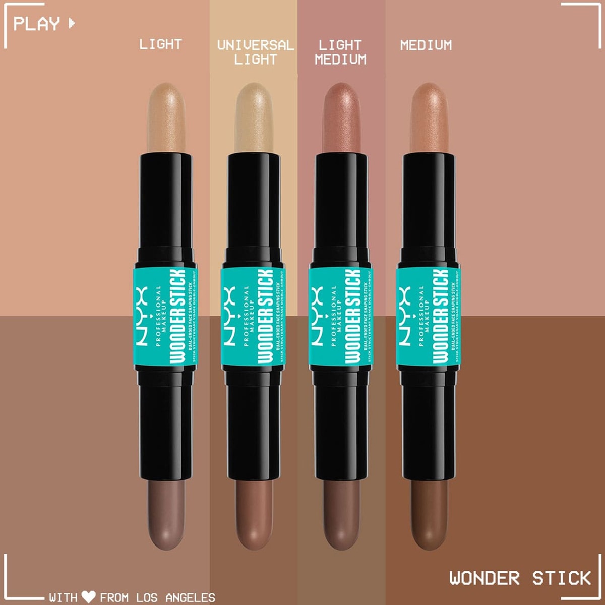  NYX NYX Nyx Professional Makeup Wonder Stick Çift Taraflı Krem Kontür & Aydınlatıcı Stick Light Medium  1 of 5 