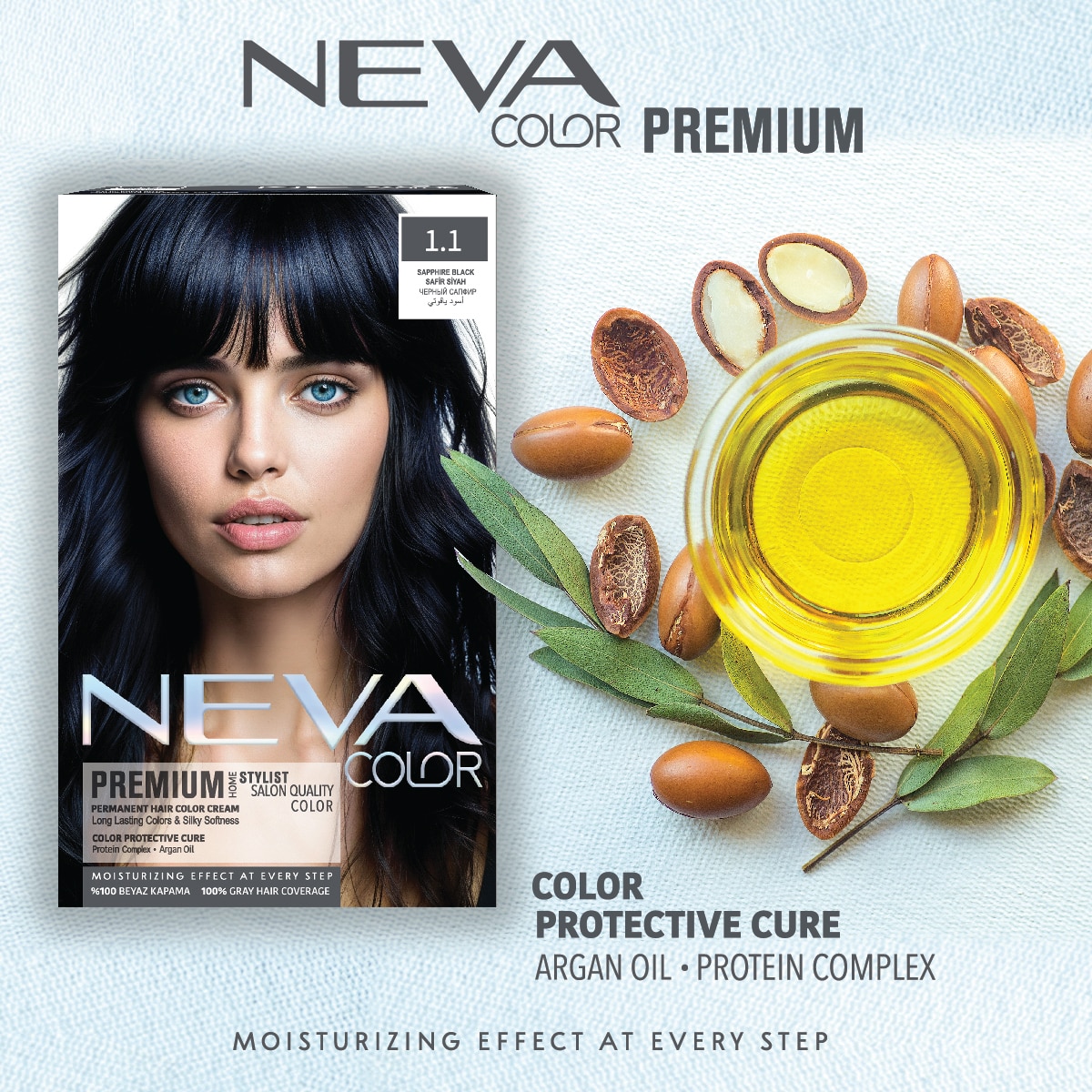  NEVA NEVA COLOR Neva Color Premium Saç Boyası Koyu Siyah 1.1  1 of 2 