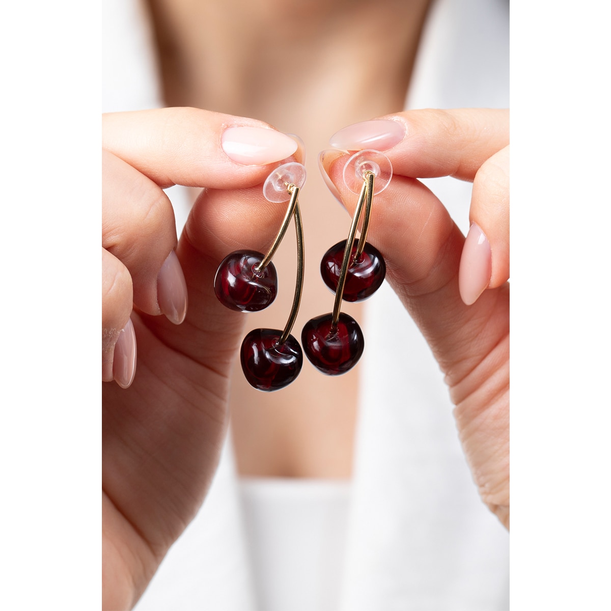 VOLENIA VOLENIA Volenia Küpe Altın Renkli Koyu Kirazlı 1 of 4