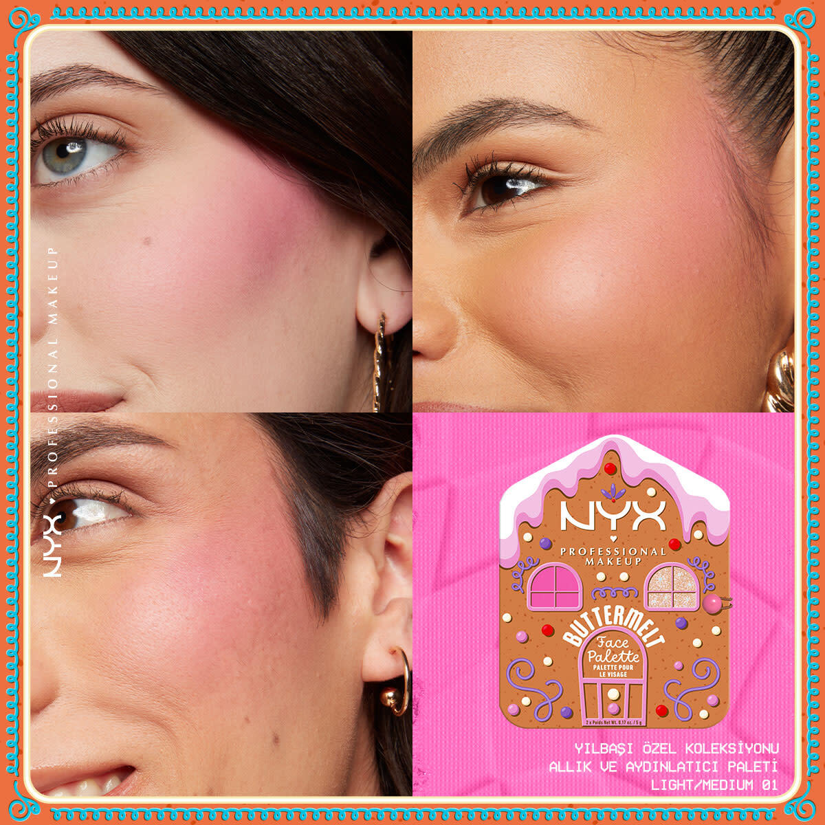  NYX NYX Nyx Professional Makeup Holiday 25 Buttermelt Yüz Paleti Light Medium  1 of 7 