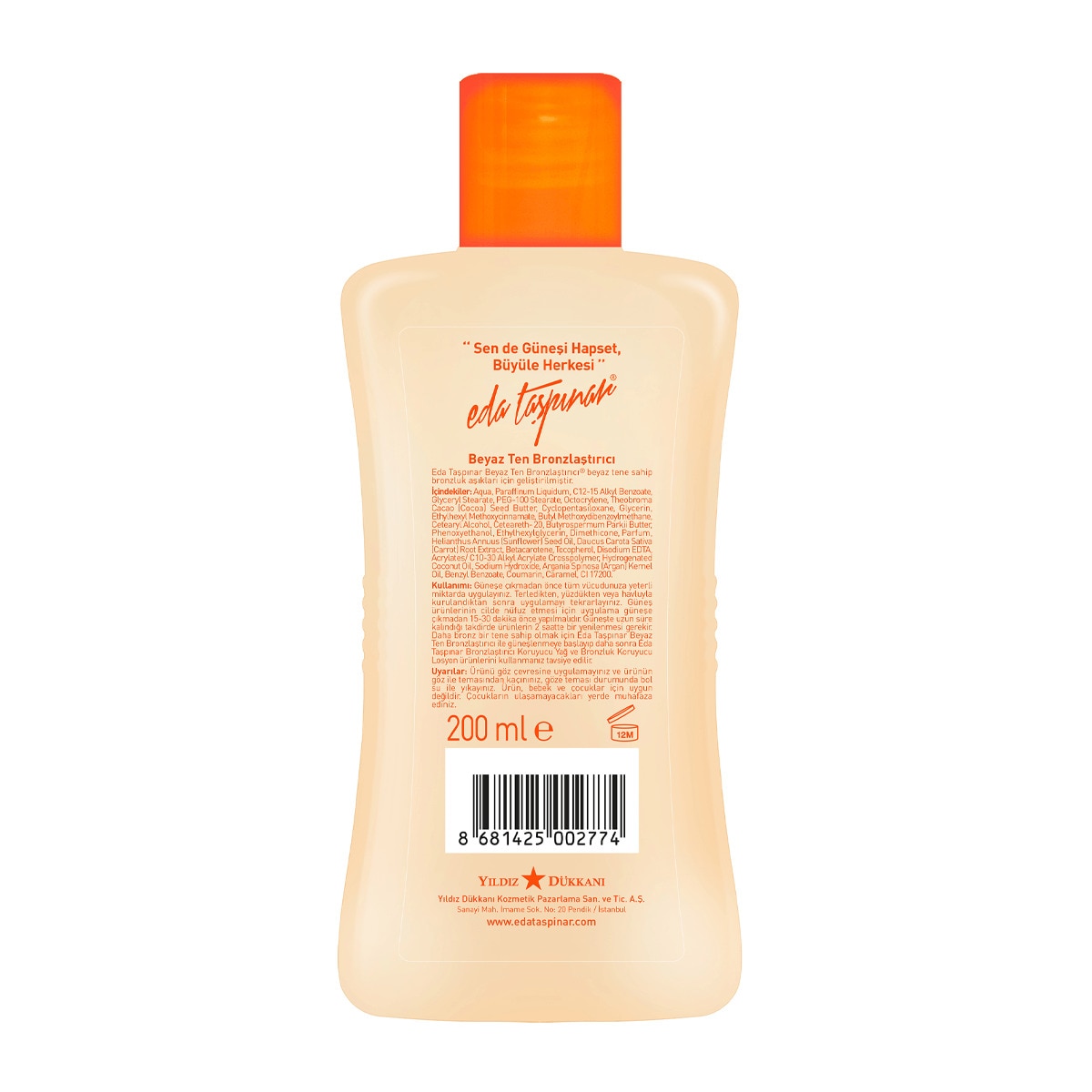  EDA TAŞPINAR EDA TAŞPINAR Eda Taşpınar Beyaz Ten Bronzlaştırıcı 200 ml  1 of 2 