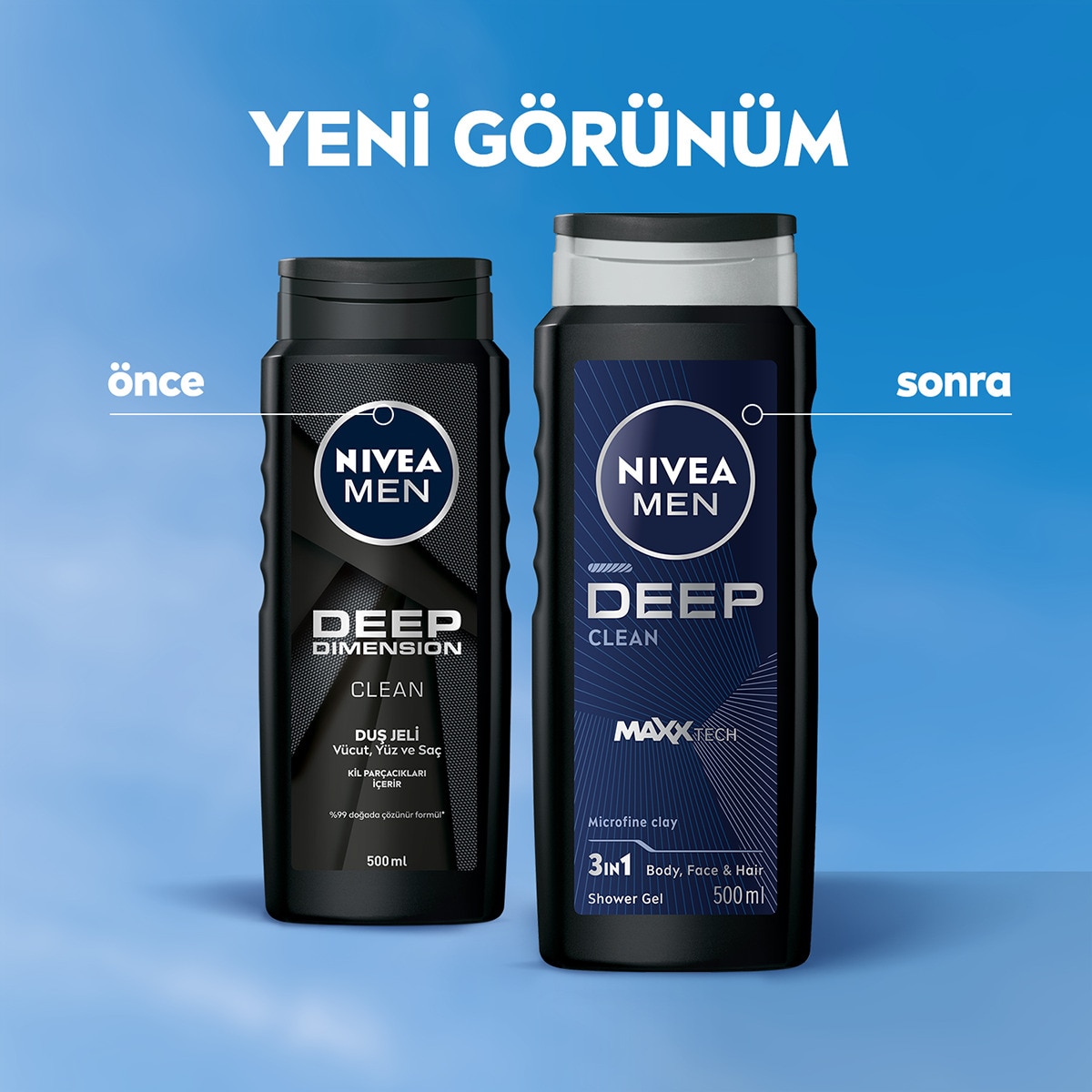  NIVEA BATH CARE NIVEA BATH CARE Nivea Men Erkek Banyo ve Duş Jeli Deep Dimension 500 ml Vücut Saç Yüz  1 of 6 