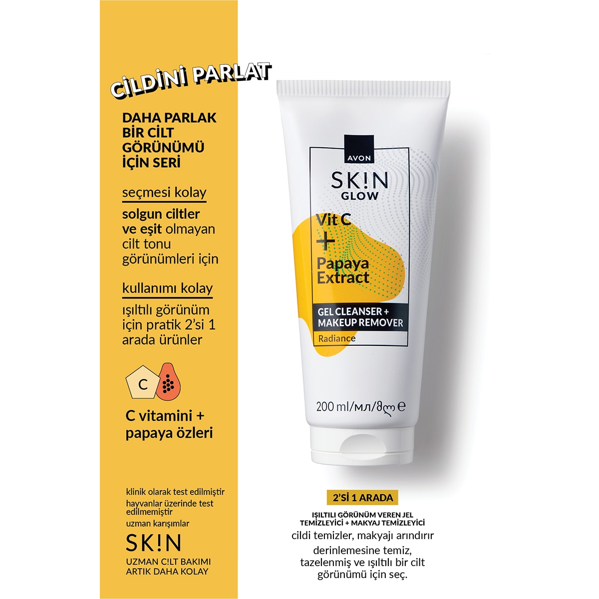  AVON AVON Avon Skin Glow Işıltılı Jel Temizleyici 200 ml  1 of 5 