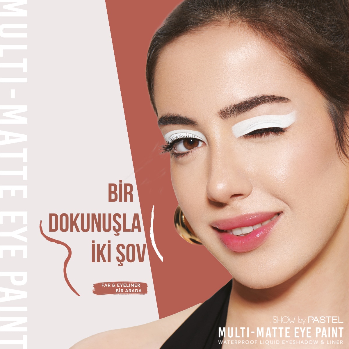 SHOW BY PASTEL SHOW BY PASTEL Show By Pastel Multi-Matte Eye Paint Waterproof Mat Likit Far ve Eyeliner 80 Real One 1 of 6