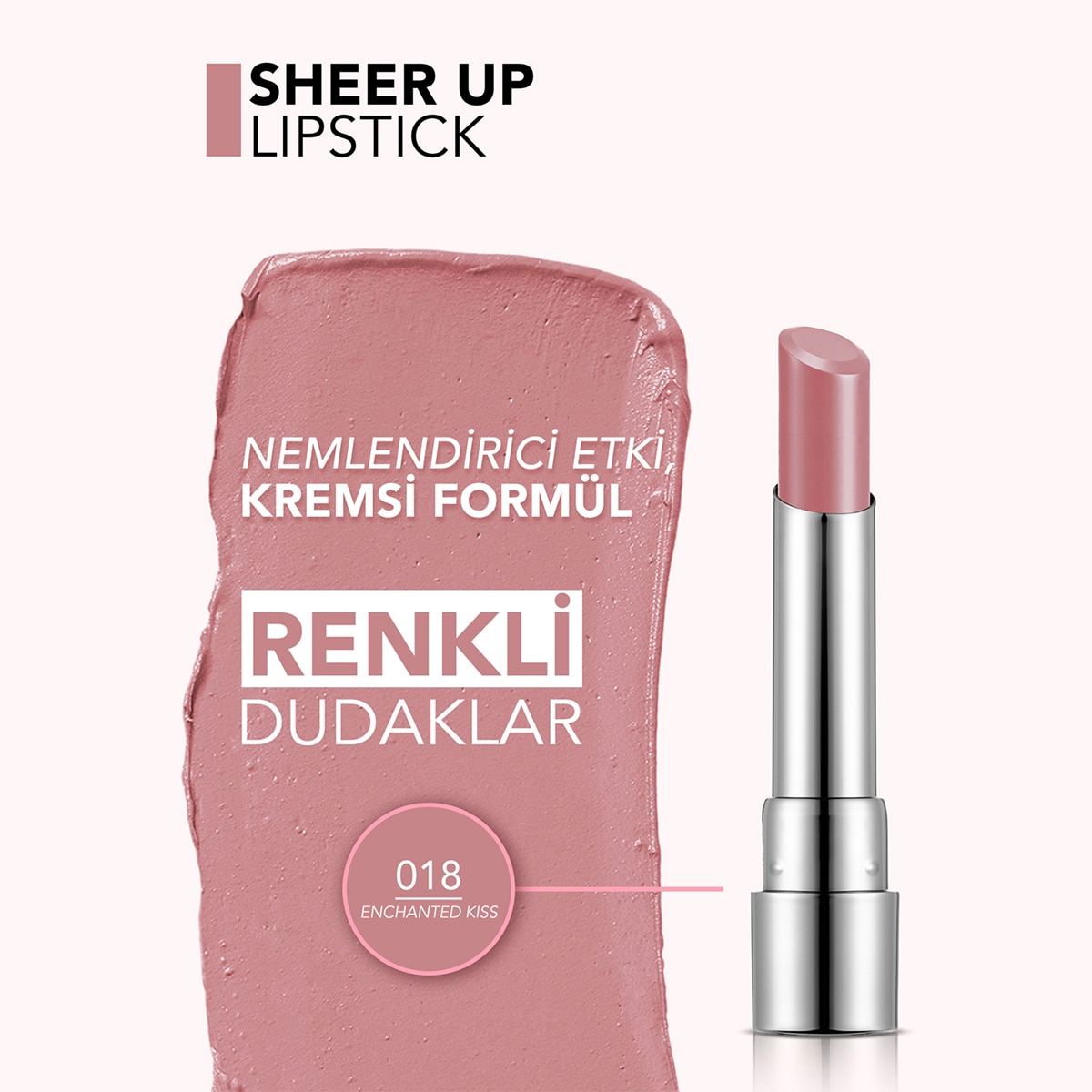 FLORMAR FLORMAR Flormar Sheer Up Ruj No: 018 Enchanted Kiss 1 of 9