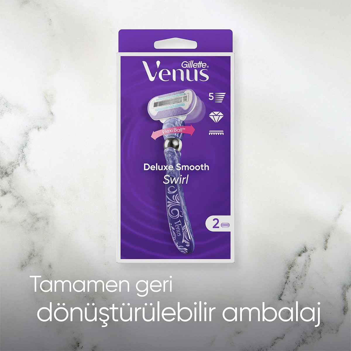  GILLETTE VENUS GILLETTE VENUS Gillette Venus Extra Smooth Swirl Tıraş Makinesi + Yedek Başlık  1 of 9 