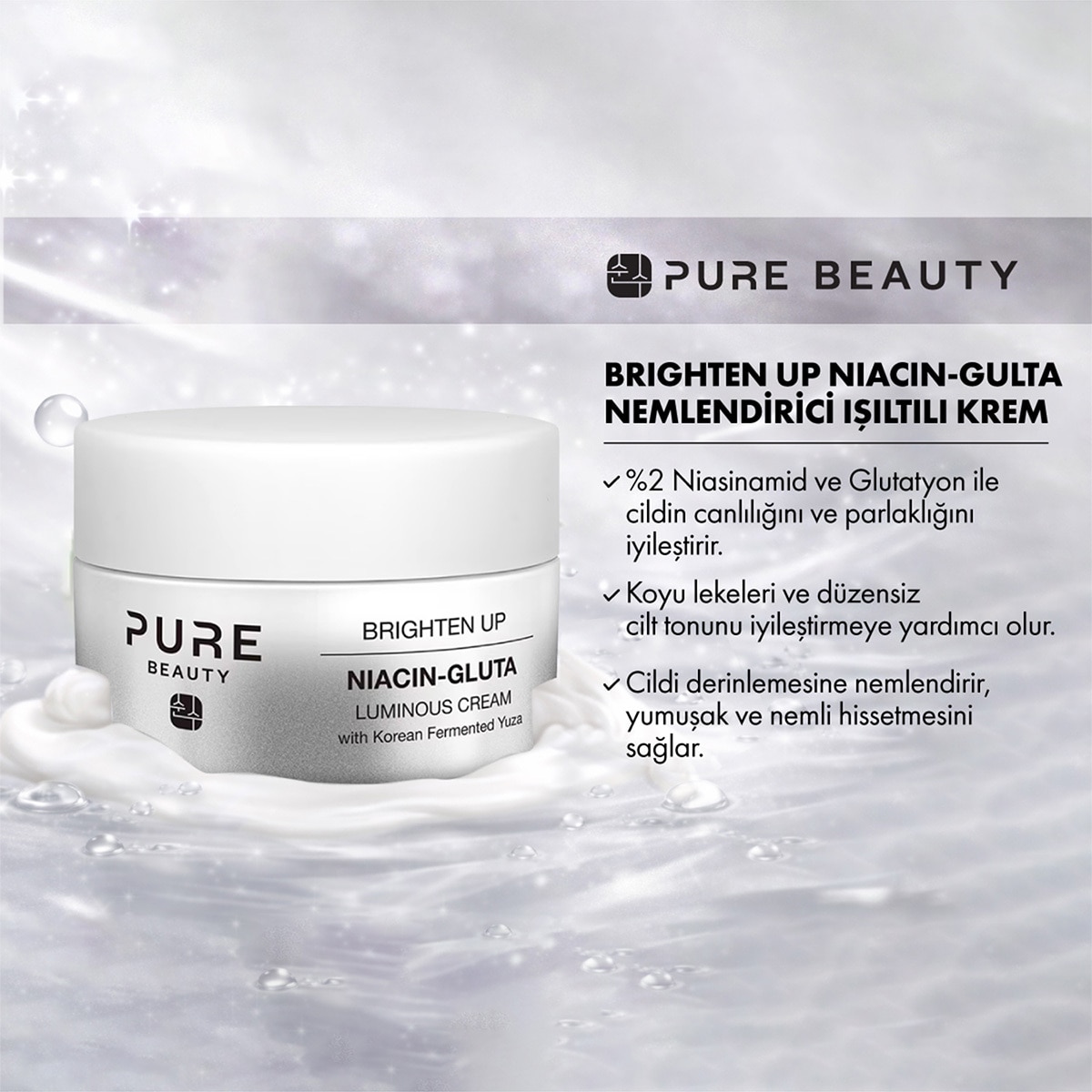  PURE BEAUTY PURE BEAUTY Pure Beauty Brighten Up Niacinamide-Glutathione Luminous Krem 50 ml  1 of 4 