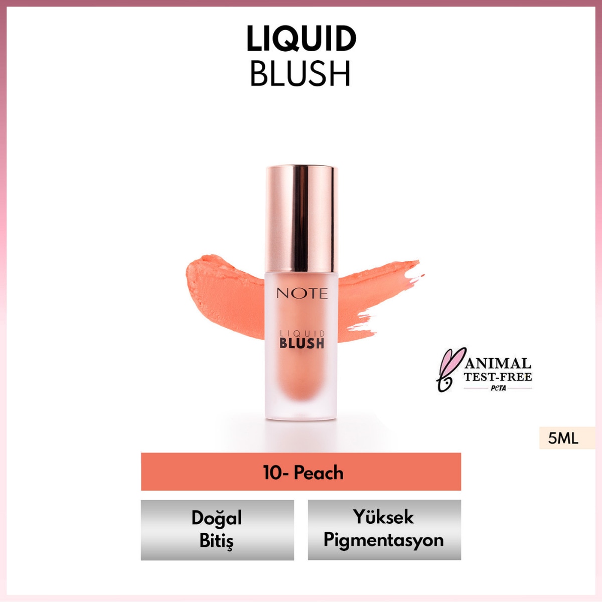 NOTE NOTE Note Nemlendirici Etkili Işıltılı Likit Allık 10 Peach 1 of 4