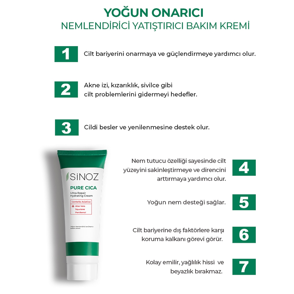 SİNOZ SINOZ Sinoz&nbsp;Cica Onarıcı Bakım Kremi 50 ml  1 of 8 