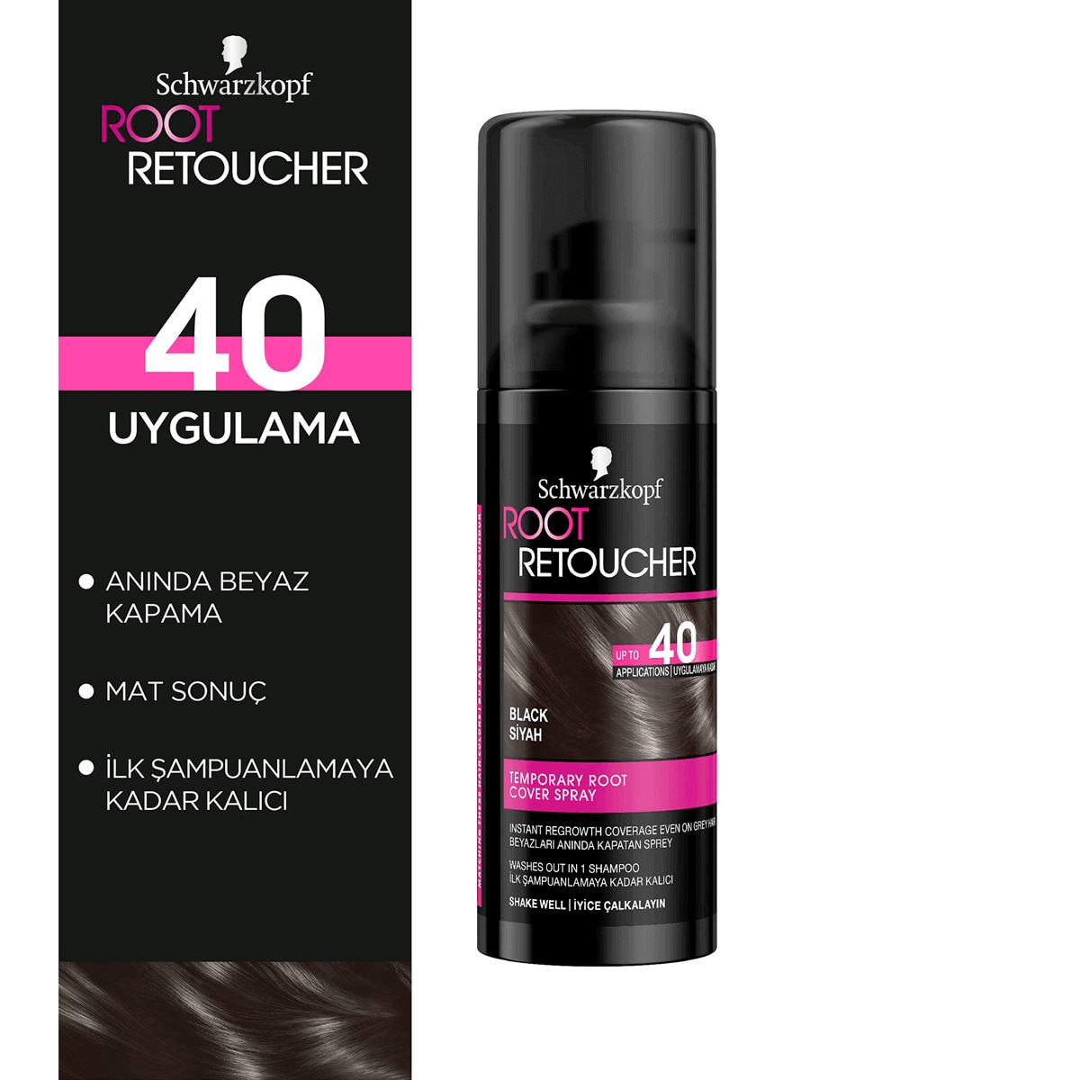 SCHWARZKOPF ROOT RETOUCHER SCHWARZKOPF ROOT RETOUCHER Schwarzkopf Root Retoucher Sprey Boya Siyah 120 ml 1 of 2