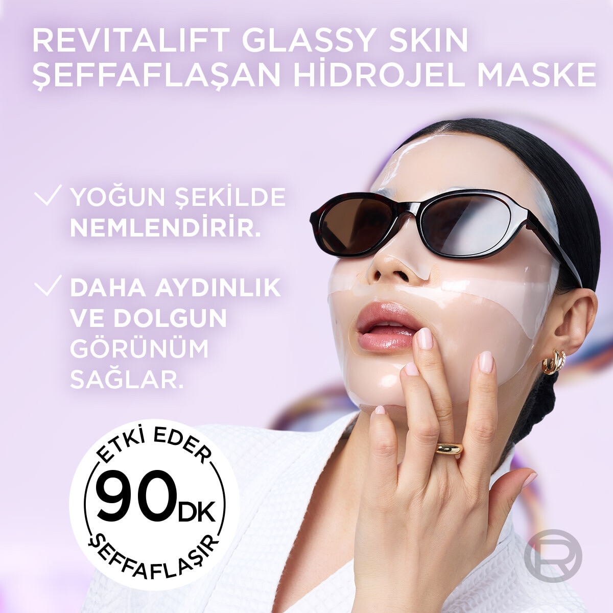  LOREAL PARIS LOREAL PARIS L’Oreal Paris Revitalift Glassy Skin Cam Cilt Görünümü Etkili Nemle Parlaklık Veren Şeffaflaşan Hidrojel Yüz Maskesi  1 of 7 
