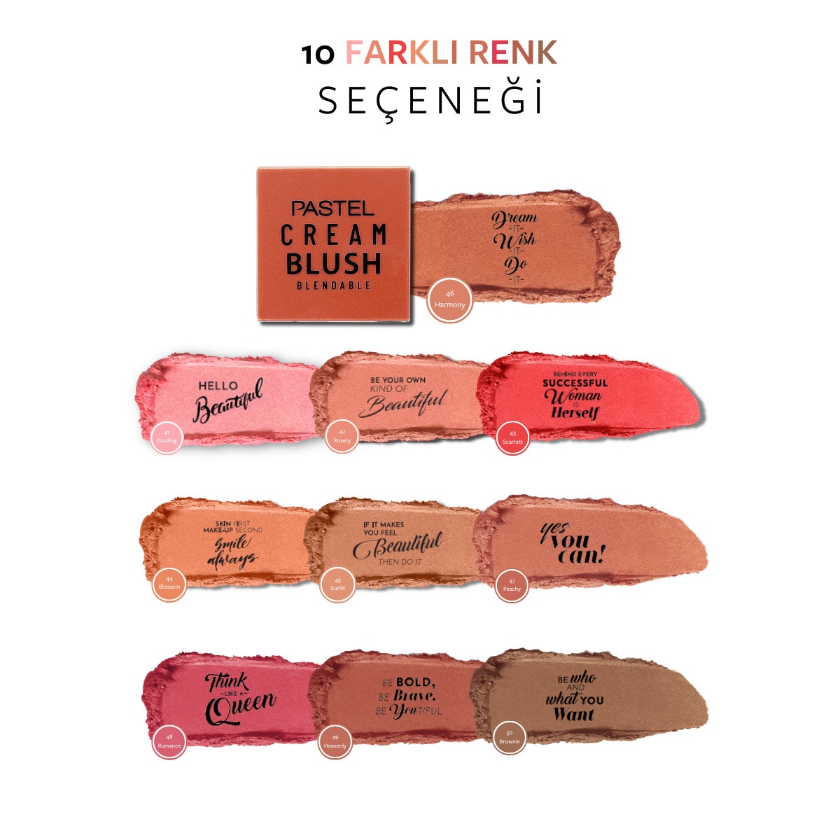  PASTEL PASTEL Pastel Cream Blush Krem Allık 46 Harmony  1 of 8 